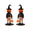 Multicolor#036, variant on Halloween Pumpkin Man Statue with Curved Witch Hat, Light Up Jack O Lantern, Distressed Resin Vintage Figurine, Farmhouse Indoor Mantel Halloween Tabletop Decor for Fall Party 2pc