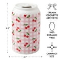 thumbnail image 2 of Mainstays Pink Gingham Cherry Soda Can Ceramic Vase, 2.76" L x 4.5" H, 2 of 6