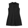 thumbnail image 7 of Rompers for Women Sleeveless High Neck Mini Romper Dresses Split Front Tunic Overlay Short Jumpsuits Elegant formal office Outfits Black, 7 of 7