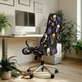thumbnail image 3 of Renewold Skull Pumpkin Rose Violet Desk Chair Cover Stretch Office Chair Slipcover Dustproof Desk Computer Chair Cover High Back Chair Protective Cover Easy to Install Halloween Decor, L, 3 of 7