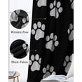 thumbnail image 6 of Pet Paw Printed Blackout Curtains 45 Inches Long, Kitchen Black Out Window Treatments, Modern Dog Footprints Black Grey Thermal Insulated Lined Drapes for Small Window with Grommet 42"x45", 6 of 8