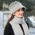 thumbnail image 4 of 2Pcs/Set Women's Girls Winter Warm Cozy Fashion Knitted Hat Beanie Scarf Set, 4 of 8