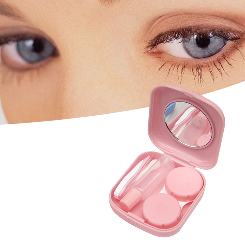 New Pink Peach Clear Visible Contact Lens Case No-Screw Lid Contact Lens  Organizer Colored Contacts Lens Case Travel Organizer - AliExpress