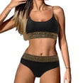 thumbnail image 1 of MKLEKYY Trajes De Baño Mujer Dos Piezas Bikini Set For Women Plus Size Bathing Suit Tank Swimsuit Mid Waist Deep V Neck Wide Straps Mesh Back Hook, 1 of 6