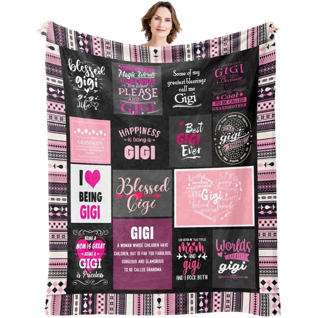 LHSHID Best Gigi Blanket Gifts for Gigi from Grandchildren Gigi Gifts from Grandkids Best Gigi Ever Blanket Christmas Mothers Day Birthday Present for Gigi from Grandaughter Throw Blanket