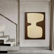 Brown Abstract Painting Wabi Sabi Wall Art Minimalist Painting Neutral Abstract Art Lare Earth Tone Modern Painting Home Decor