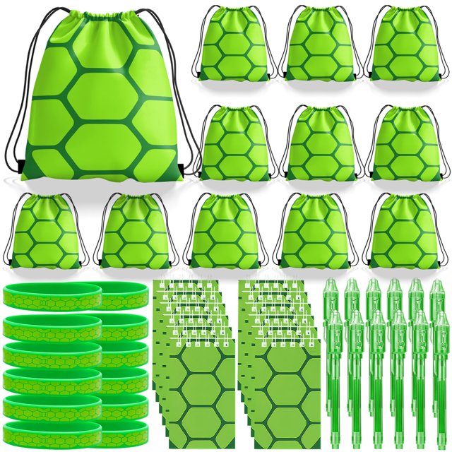 Set de regalos para fiesta WLBBLQDIE de tortuga ninja verde