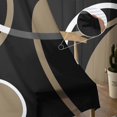 thumbnail image 5 of Black Brown Semi Sheer Curtains 72 Inch Length 2 Panels Set, White Circle Modern Minimalist Geometric Sheer Kitchen Curtain Privacy Voile Window Curtain for Living Room Bedroom Rod Pocket Drapes, 5 of 7