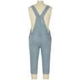 thumbnail image 6 of YYDGH Bib Overalls Men Denim Shorts Pants Boyfriend Stretchy Jumpsuits Jeans Classic Jean Bib Overalls Men Big and Tall(Light blue,XL), 6 of 9