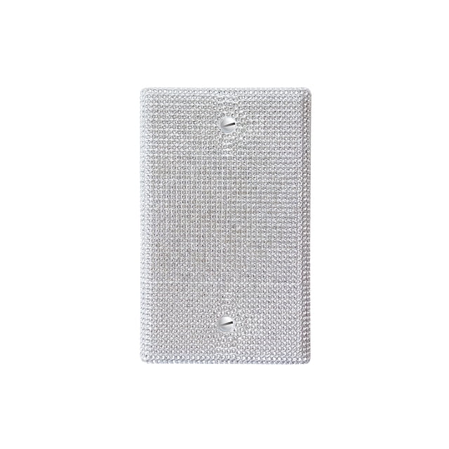 TYPPKMM Shiny Wall Plate Cover with Strong Silver Rhinestones Decorative Home Improvement Accessory Outlet Covers