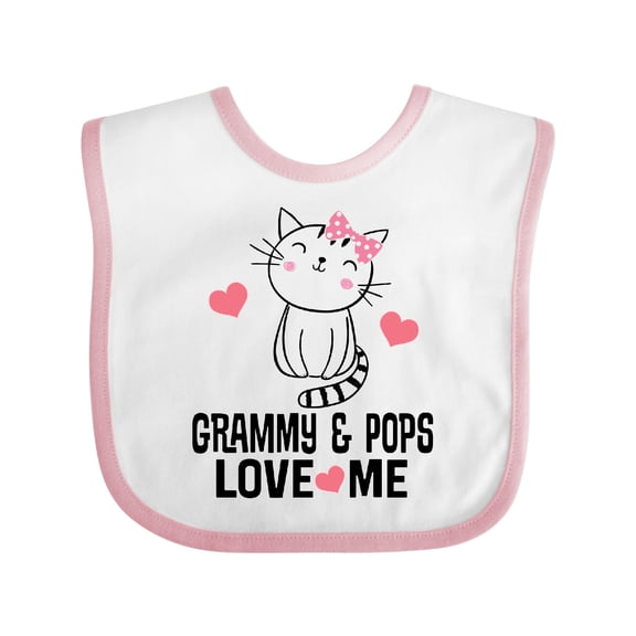Inktastic Grammy and Pops Granddaughter Cat Girls Baby Bib