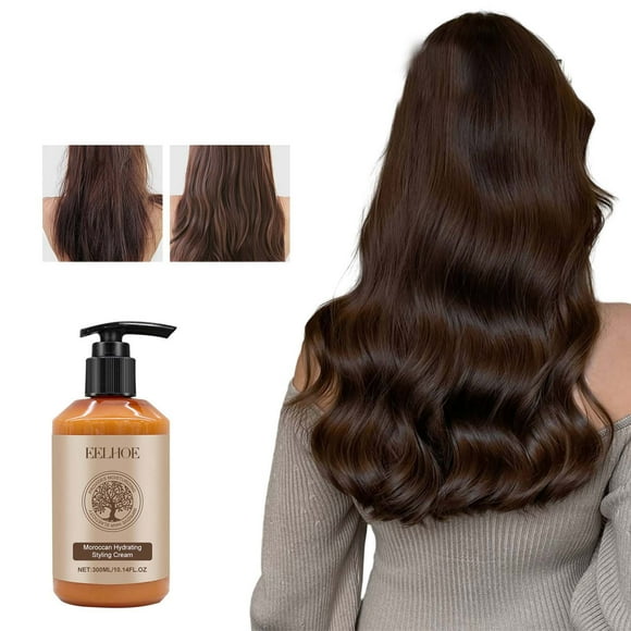 TopLLC Hair Care Products Long-lasting Styling Moroccan Volume Moisturizing Elasticity Moroccan Hydrating Styling Cream Elastin For Dry Damaged Bounce Curl Hair Care 280ML a Cream