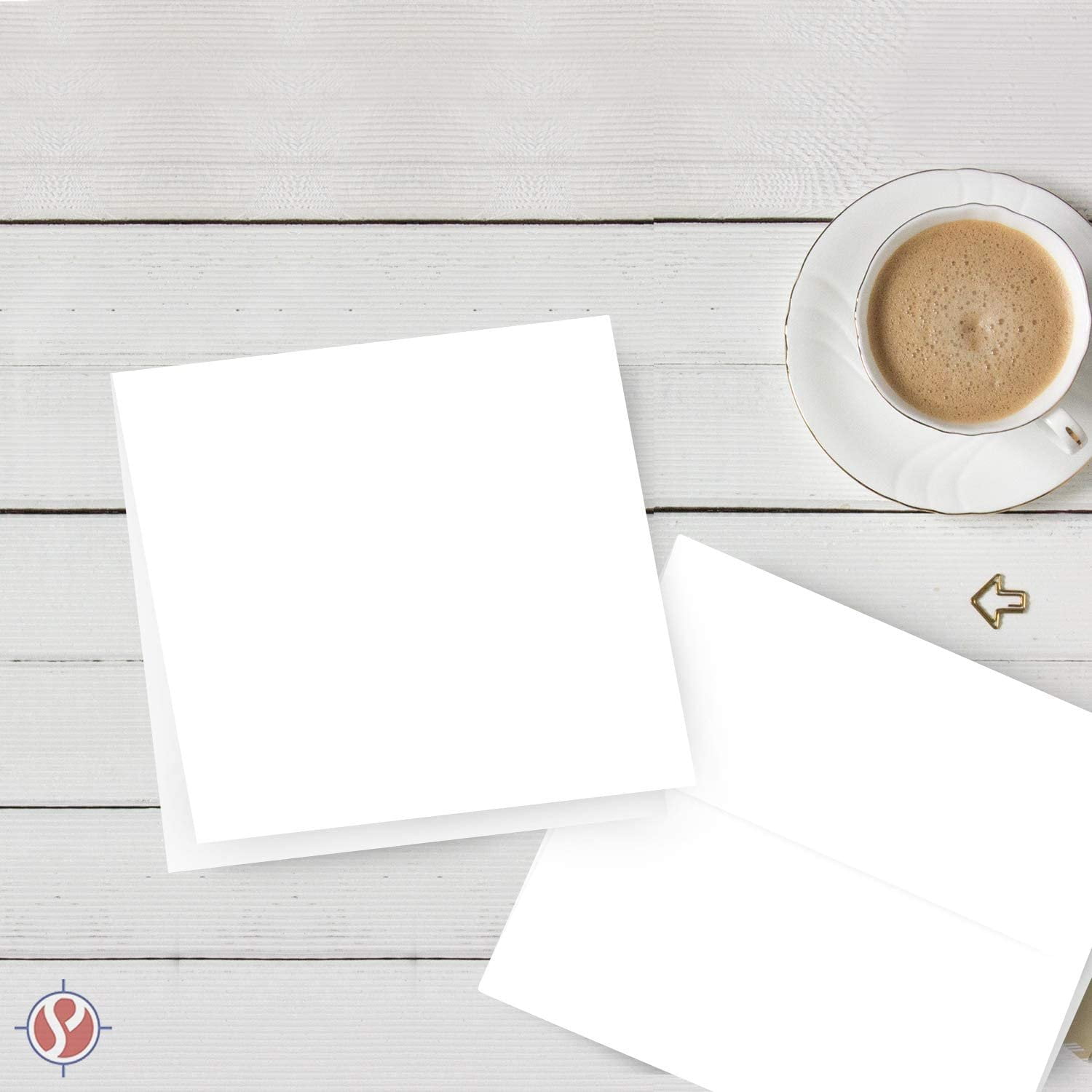 5.25 x 5.25” White Blank Square Foldover Cards with 5.5x5.5” Envelopes – Great for Greetings, Announcements and Invitation Cards | Heavyweight 80lb (216gsm) Card Stock | 25 per Pack