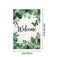 thumbnail image 4 of AMHNF Linen Garden Flag with Green Leaves and Butterfly Welcome Sign for Spring Summer Home Outdoor Garden Yard Door Decor 12x18 inch, 4 of 5