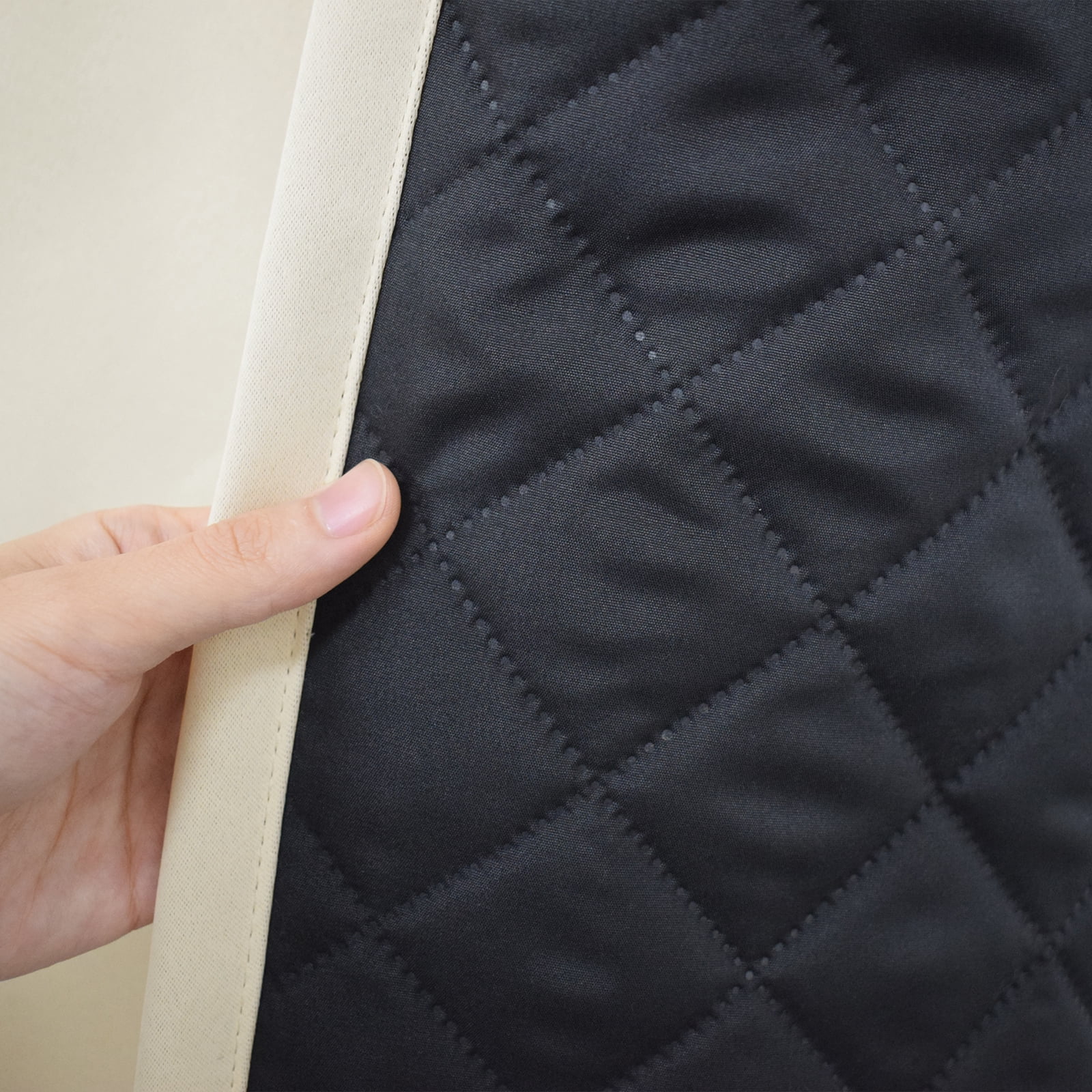 DONGPAI Blackout Curtains with Thermal Insulated Liner, Cold Blocking Thicken Cotton Drapes Quilted Winter Curtain for Living room Bedroom, 1 Panel