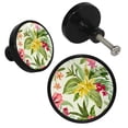 thumbnail image 2 of 4 Pcs Plumeria and Hibiscus Knobs for Kitchen Cabinet Cupboard Dresser Bookcase Drawer Pulls Handles Round Home Decor, 2 of 5