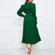 thumbnail image 4 of Vestido largo fluido para mujer ajustado elegante fruncido jersey vestido de desplazamiento diario, 4 of 9