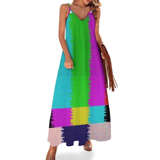 TV sin señal / fuera del aire estática vestido sin mangas vestido de mujer falda de mujer