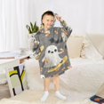 thumbnail image 6 of FORMRS Wearable Blanket Hoodie with Sleeves for Kids Cozy Flannel Sweatshirt, Cute Ghosts, 6 of 7