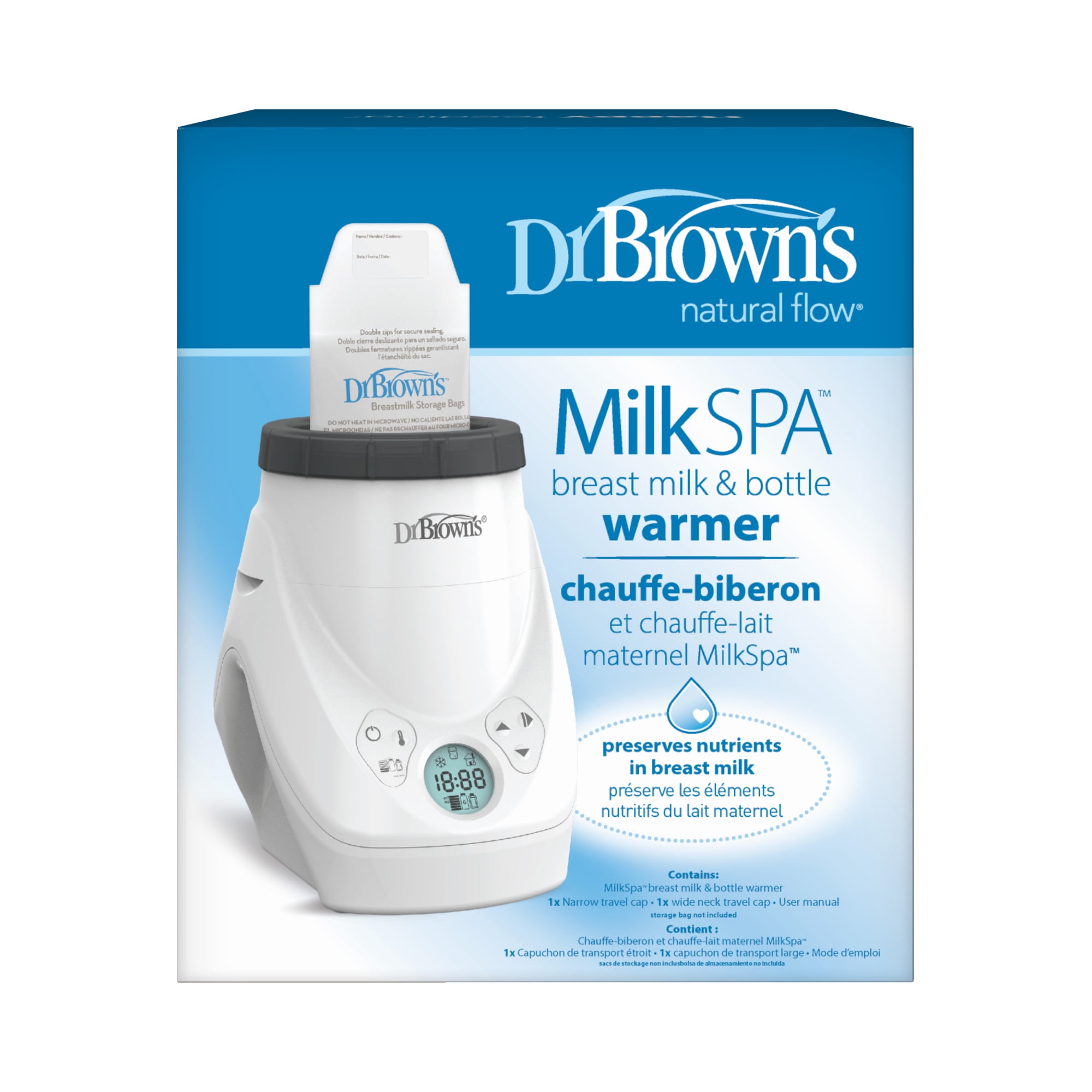 Dr. Brown's Natural Flow Milk Spa, Breast Milk & Bottle Warmer, Even and Consistent Warming, 1 Pack