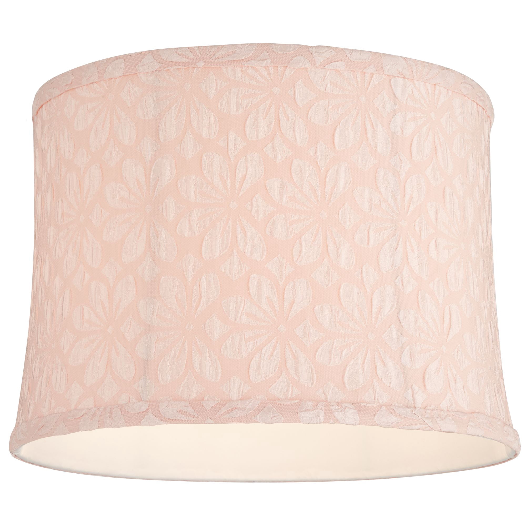 Springcrest 13" Top x 14" Bottom x 10" High x 10" Slant Print Lamp Shade Replacement Seno Pink Drum Softback Washer Harp Finial