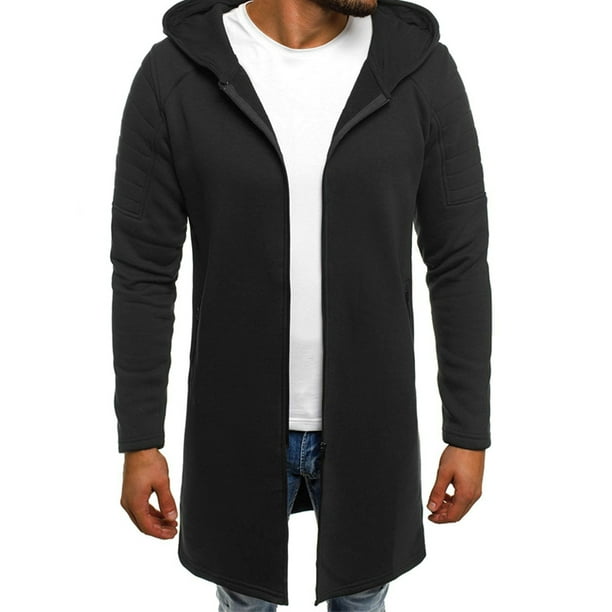 Warm Hooded Zip Up Trench Coat Outwear, Junior Hooded Trench Coat Mens