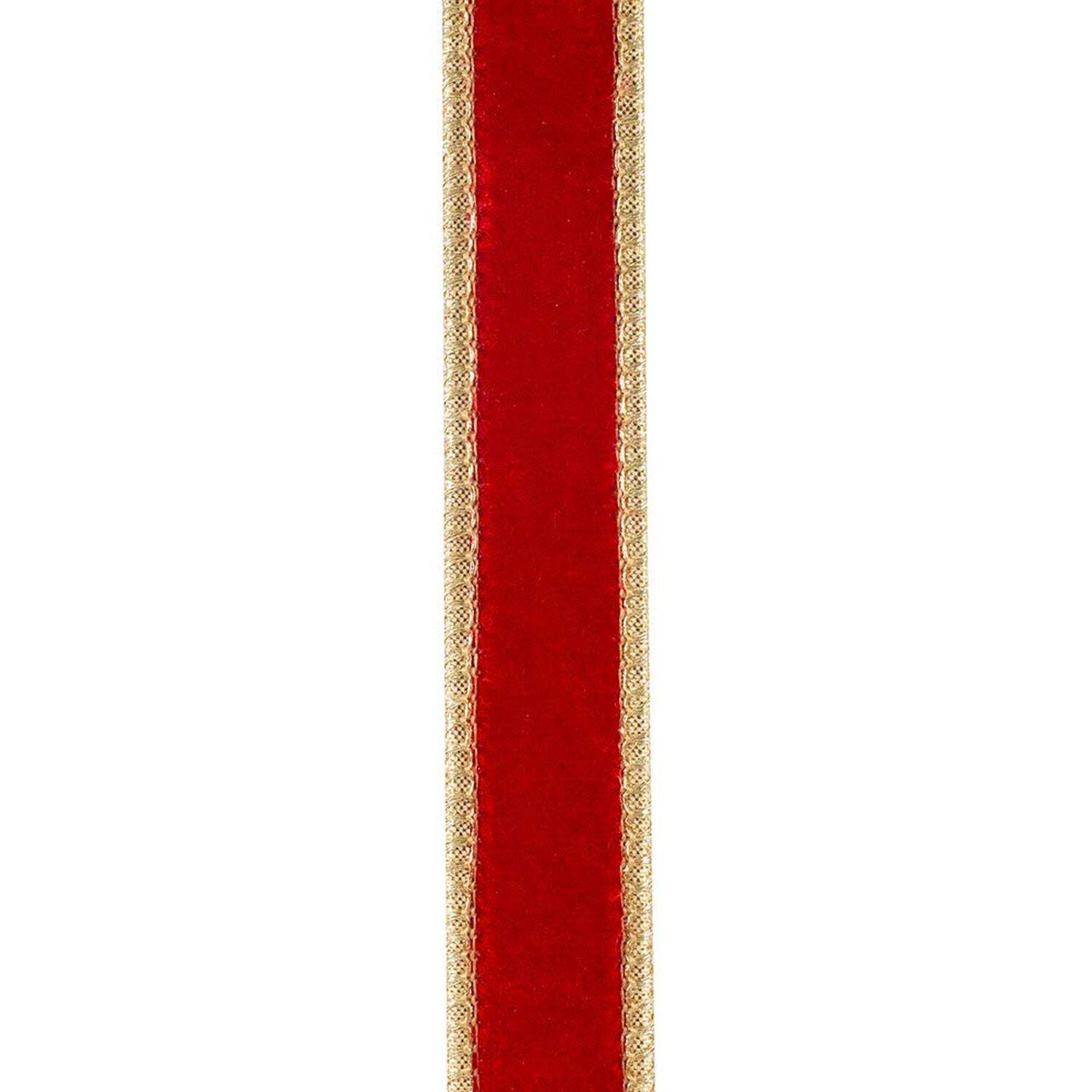 Reliant Ribbon - 94413W-994-05D, Ribbon, Red/gold, 1 Inch, 5 Yards