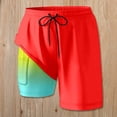 thumbnail image 2 of Womens Swim Shorts with Compresssion Liner 2026 Summer Casual Elastic Waist Leopard Print Board Shorts with Pockets Beachwear, 2 of 4