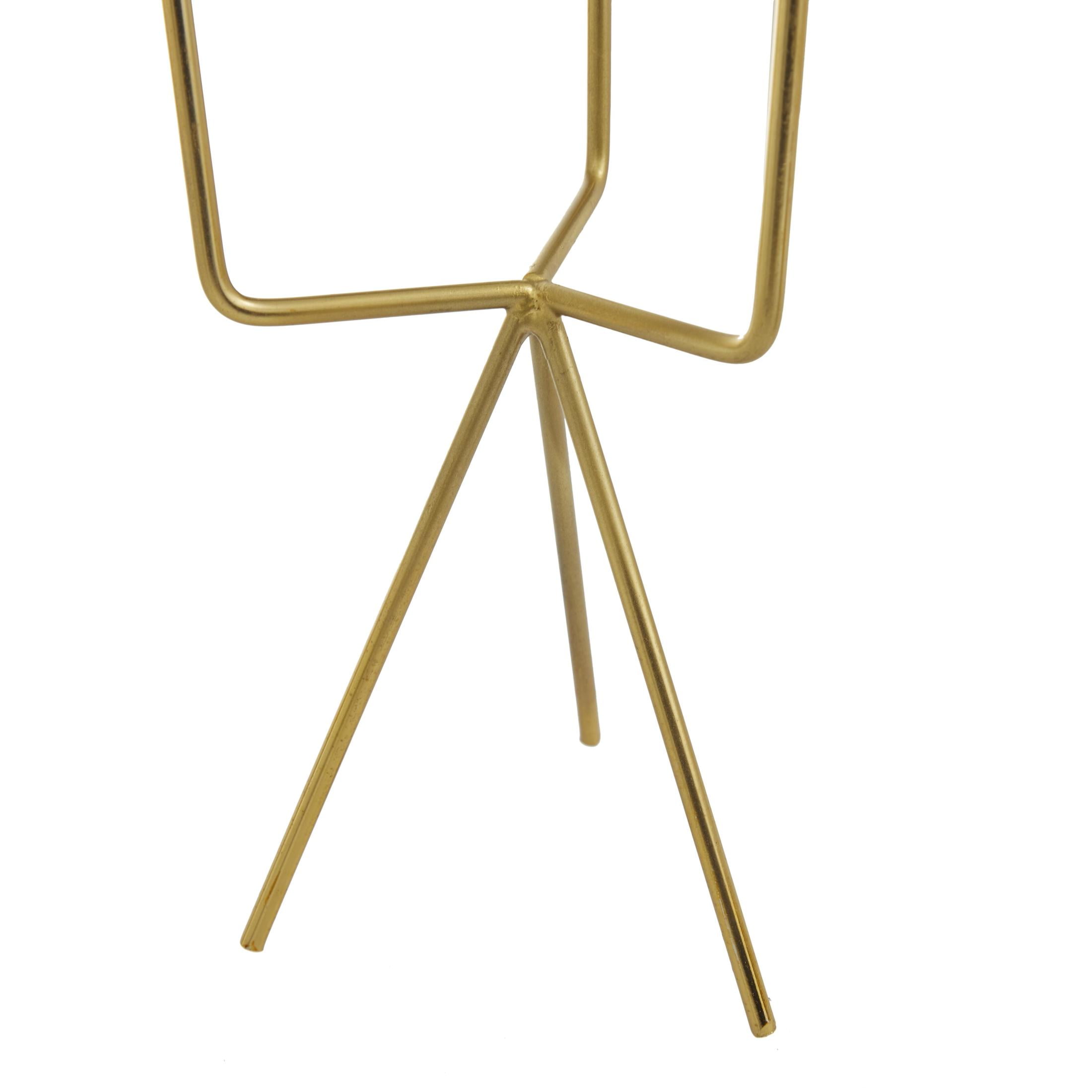 CosmoLiving by Cosmopolitan 12", 9"H Small Gold Metal Planter with Removable Stand (2 Count)