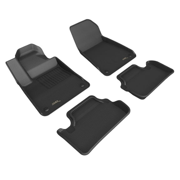 3D MAXpider Custom Fit Kagu Floor Mat (Black) Compatible with Polestar 2 2021-2024 - Full Set
