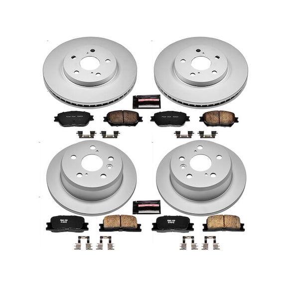 Front and Rear Brake Pad and Rotor Kit - Compatible with 2002 - 2004 Toyota Camry 2003