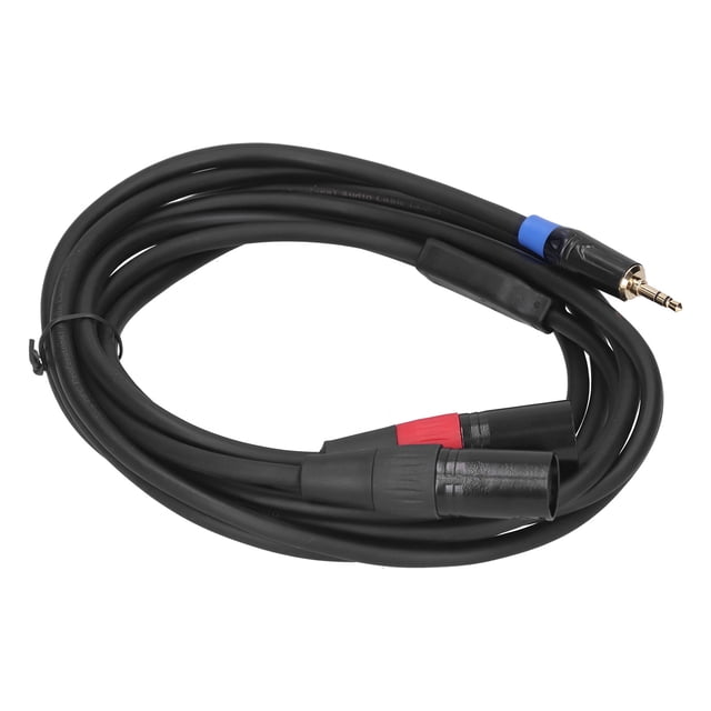 Funien 3,5mm Estéreo Macho A Doble XLR Macho Conector Convertidor De Audio Adaptador De Cable, Carcasa De aleación De Zinc, Chapado En Oro, Para Estéreo Portátil, Amplificador