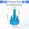 thumbnail image 2 of Uxcell 8Pcs M3x10 12x20mm(ODxH) Aluminum Thumb Screws for Pc Side Panel, Azure, 2 of 6