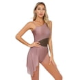 thumbnail image 3 of Zaldita Women Lyrical Ballet Leotard Sleeveless Asymmetrical Cutout Back Figure Ice Skating Dress Dusty Pink XL, 3 of 7