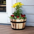 thumbnail image 5 of Villa Acacia Medium Whiskey Barrel Planters, Round Wood Planters, Set of Two, 16 and 13 Inch Diameter, 5 of 9
