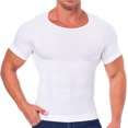 thumbnail image 2 of Mens Compression Shirt Undershirt Slimming Tank Top Workout Vest Abs Abdomen Slim Body Shaper WHITE XXL, 2 of 6