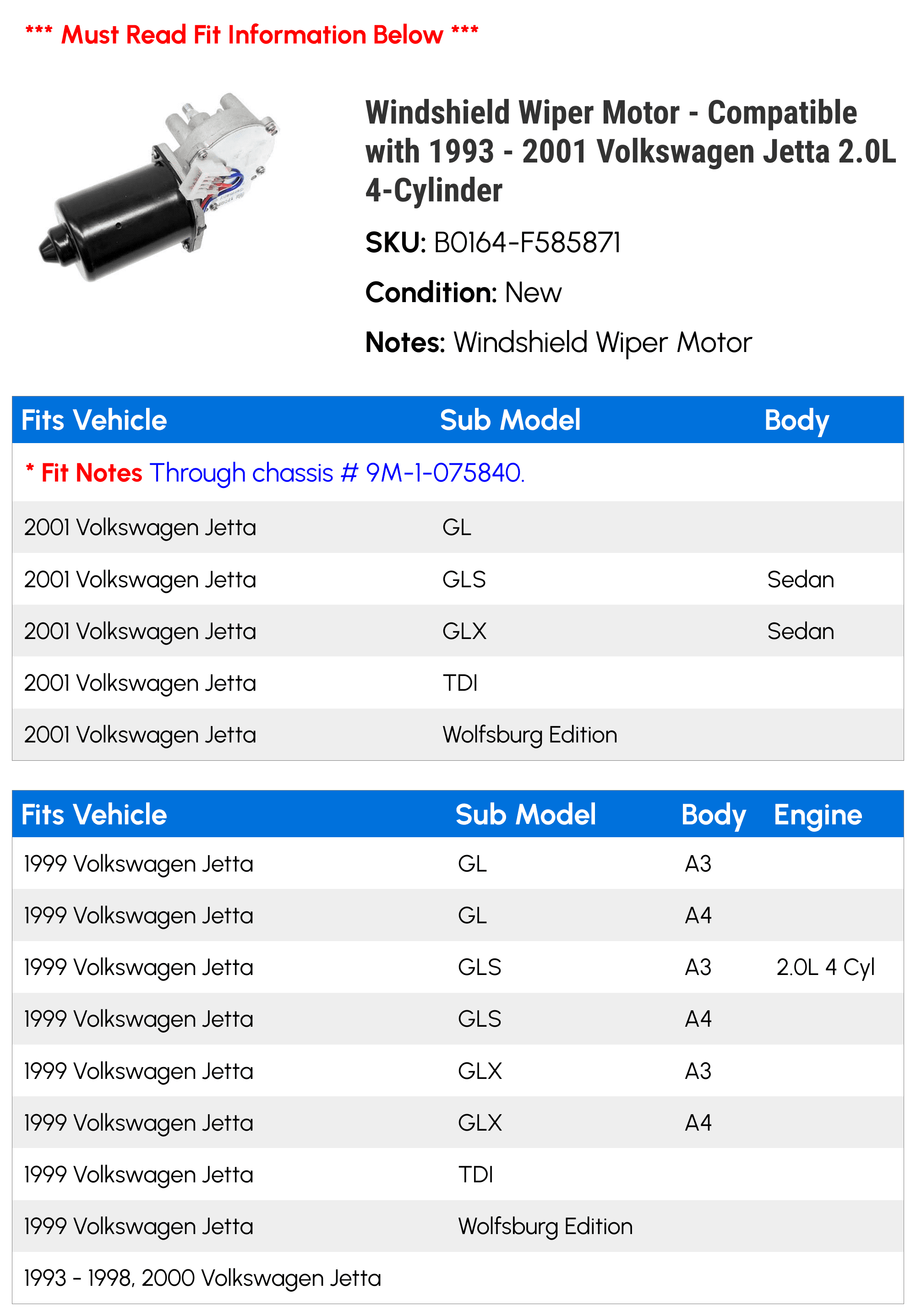 ROADFAR Windshield Wiper Motor Replacement Fit For 1996