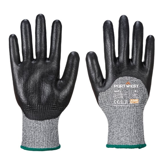 Portwest A621 Cut Resistant Work Gloves Nitrile Foam Grip Gloves Black, 3X-Large