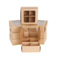thumbnail image 1 of GRETEL BAKING Gretel 6X6 Cajas De Panader&iacute;a Marr&oacute;n Con Ventana Y Divisores | Caja De Brownie De Cuatro Compartimentos Para Galletas Peque&ntilde;as, Embutidos, Productos Horn, 1 of 7