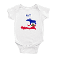 thumbnail image 1 of Haiti Map Flag Boy Girl Bodysuits (White, 12-18 Months), 1 of 5