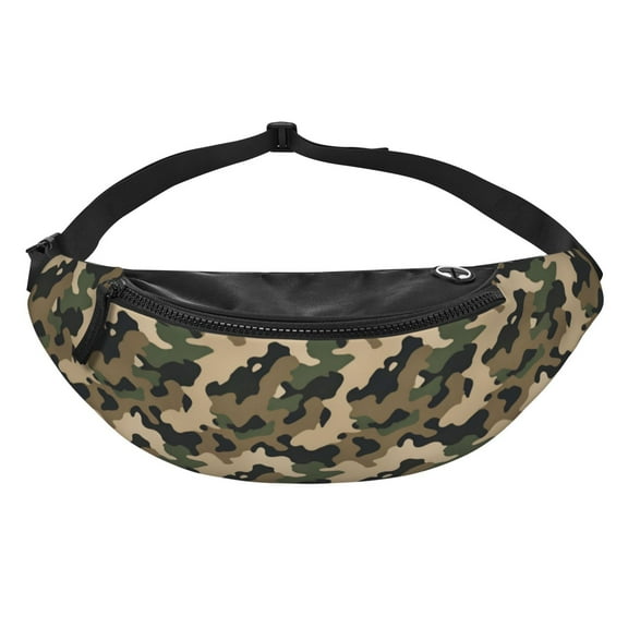 Women Men Camouflage Pattern Fanny Pack Sling Crossbody Bag for Outdoor Travel Sports Hiking
