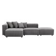 thumbnail image 7 of 118" Sectional Modular Sofa, Modern L-Shaped Corduroy Upholstered Deep Seat Corner Sofa 3-Piece Set with Reversible Chaise, Minimalist Style Couch for Living Room, Apartment, Office, Gray, 7 of 7