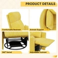 thumbnail image 3 of Furmax 360° Swivel Recliner Power Massage Rocker Chair Adult Glider Rocker with 2 Comfy Pillows for Nursery,Corduroy Yellow, 3 of 7