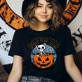 thumbnail image 4 of Bone to Be Wild Cat Skeleton Shirt for Adults, Funny Spooky Pumpkin Tee, Ash, Size XL, 4 of 6