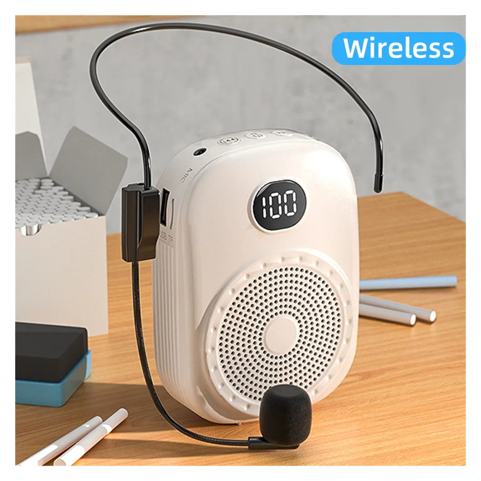 8W 4600mAh Wireless Voice Amplifier Multifunctional Portable Personal Voice Speaker With Microphone Display For Teachers Speech ,Powerful Voice Amplifier