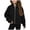 Black, variant on Lovskoo Children's Winter Coat,Solid Color Round Neck Long Sleeve Hoodless Casual Outwear Jackets 11 Years Black