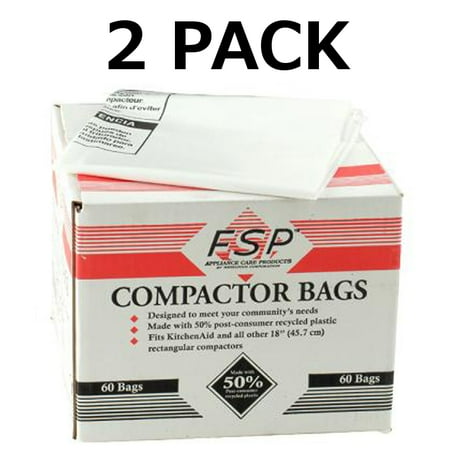 New 120 Pack Whirlpool 18 Inch Plastic Trash Compactor Bags W10165293rb 4318938 New 120 Pack Whirlpool 18 Inch Plastic Trash Compactor Bags W10165293rb 4318938