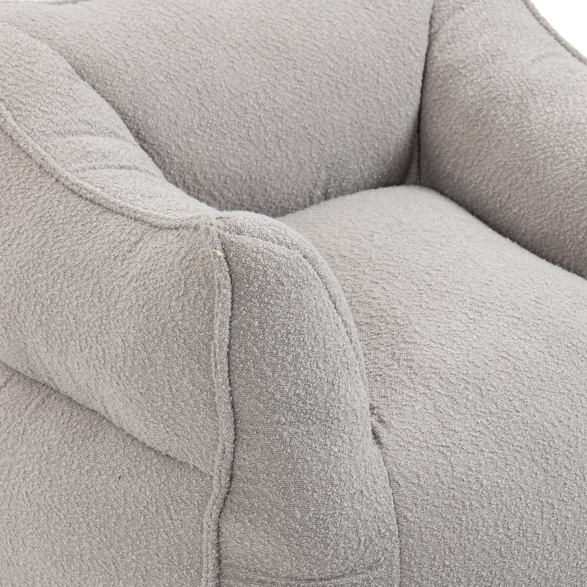 Aukfa Bean Bag Chair with Ottoman,Floor Lazy Sofa,Gray