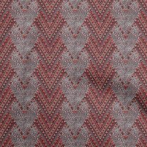 oneOone Georgette Viscose Dark Wine Fabric African Aztech With Animal Skin Quilting Supplies Print Sewing Fabric By The Yard 42 Inch Wide