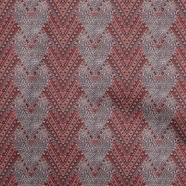 oneOone Polyester Spandex Dark Wine Fabric African Aztech With Animal Skin Sewing Craft Projects Fabric Prints By Yard 56 Inch Wide